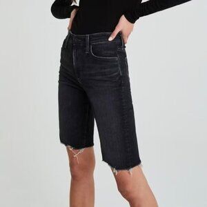 Adriano Goldschmied Chrissy Bermuda Raw Hem Jean Shorts Dark Wash‎ Black Size 26